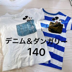 デニム＆ダンガリー ポケットミッキーTシャツ 140