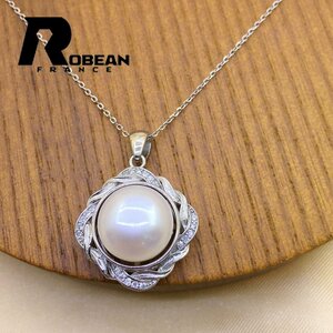  valuable EU made regular price 9 ten thousand jpy *ROBEAN* fresh water pearl * pendant * natural pearl Power Stone s925 Akoya pearl book@ pearl dressing up 12-12.5mm E9012121