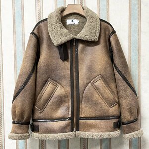  top class regular price 12 ten thousand FRANKLIN MUSK* America * New York departure leather jacket high quality sheep leather thick Rider's reverse side nappy boma- jacket 2