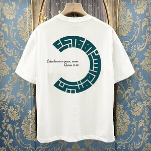 定価2万★christian milada・ミラノ発・半袖Tシャツ★コットン100% 薄手 通気 吸汗速乾 カットソー プルオーバー 夏服 日常 定番 2XL/52