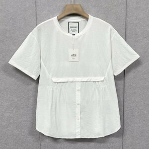  excellent article Europe made * regular price 2 ten thousand * BVLGARY a departure *RISELIN short sleeves T-shirt fine quality flax . ventilation soft plain cut and sewn tops pretty lady's L/48