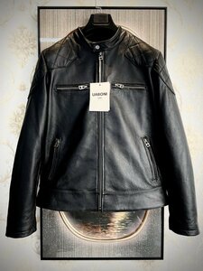  top class EU made & regular price 19 ten thousand *UABONI*yuaboni* leather jacket * France * highest grade cow leather Beckham favorite motorcycle Rider's L/48 size 