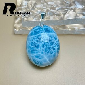 上級 EU製 定価17万円★ROBEAN・ラリマーペンダント★パワーストーン アクセサリー 天然石 高級 綺麗 お守り 約36.4*24.5*12.6mm Y528060