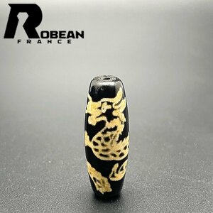 逸品 EU製 定価5万円★ROBEAN・チベット老玉髄・天珠★パワーストーン アクセサリー 天然石 瑪瑙 金運 お守り 約37.3*13.4mm 1004T003