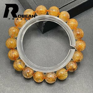 上品 EU製 定価11万円★ROBEAN・銅髪ルチルクォーツ★ブレスレット パワーストーン 天然石 金運 お守り ギフト 10-10.5mm 1001G1254