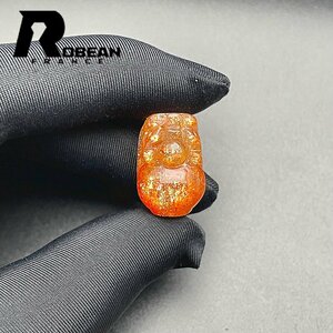 逸品 EU製 定価6万円★ROBEAN・サンストーン★パワーストーン ブレスレット アクセサリー 貔貅 日長石 太陽石 19.3*12.6*9.9mm 1001C041