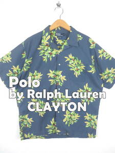 90s Polo bai Ralph Lauren CLAYTON *botanikaru рисунок открытый цвет рубашка L * Polo by Ralph Lauren. воротник цветочный принт гавайская рубашка мужской 