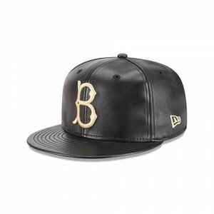 【新品未使用】New Era キャップ 59FIFTY 59FIFTY DAY クーパーズタウン ブ ルックリン・ドジャース ブラックレザー 7・1/2 ブラック