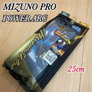 新品 Mizuno Pro ミズノプロ パワーアーク バッティンググローブ ハイブリッド 25cm 両手用
