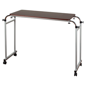ベッドテーブル キャスター付き 昇降式 ソファーテーブル 高さ調整 おしゃれ スリム 伸縮 木製 介護 茶 ダークブラウン TKM-7770DBR