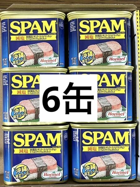 沖縄限定ラベル！　スパム　ポーク【減塩】6缶
