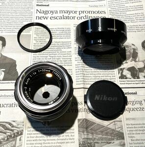 [ beautiful goods ] Nikon NIKON Nikkor NIKKOR-S Auto 50mm f1.4 Nikon original Ai modified No.1193979 original with a hood 