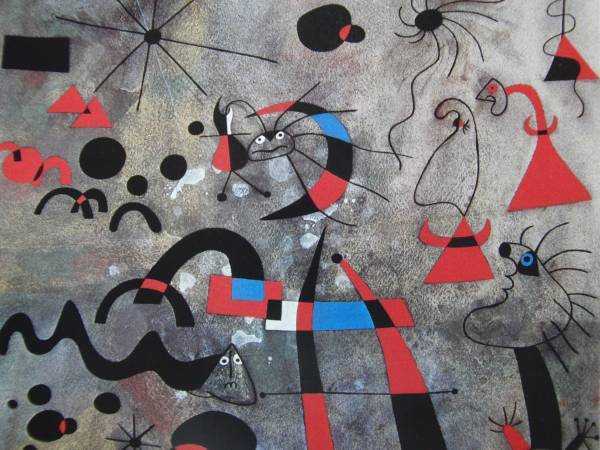 Joan Miro, Escape Ladder (Parangeville), From a rare collection of art, New high-quality frame included, In good condition, postage included, Painting, Oil painting, Abstract painting