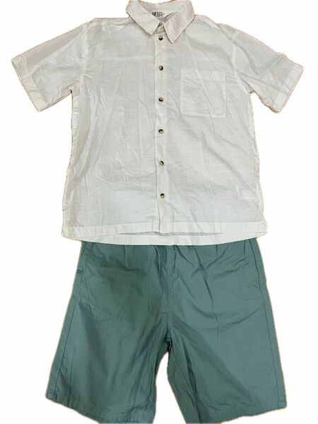 H&M 男の子 シャツ ショートパンツ セット売り 130cm 140cm 白シャツ 美品