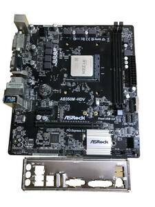 《中古》マザーボード ASRock AB350M-HDV /CPU AMD Ryzen 5 1400 2点セット　管理番号M45