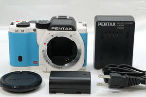 ペンタックス PENTAX K-01 ボディ ホワイト×ブルー ＃97822