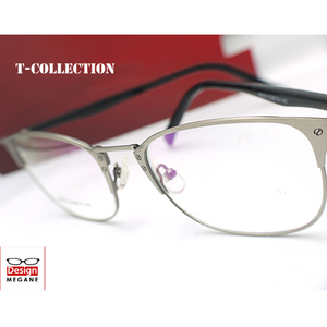 即決 眼鏡一式☆度入レンズ込★designメガネ★T-collection Eyewear アンティークシルバー色 度付き/度なし/伊達メガネ 【メガネ通販】