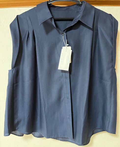 ブラウス ノースリーブ ネイビー レディース オフィスコーデ 夏服