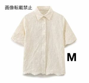 vintage ヴィンテージ レトロ フラワー 花柄 半袖 シャツ ブラウス トップス Mサイズ レディース★ZARA 好きな方に★夏新作 新品未使用★