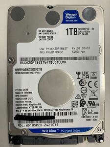 使用時間 1552時間 正常 WDC WD10SPZX-24Z10 1000GB 1TB n20240604-3