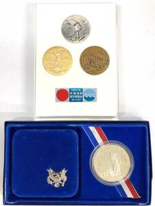 #5751 コインセット 銀貨 US LIBERTY COIN SV900 37mm /沖縄海洋博博覧会協賛メダル　真贋不明 現状品 