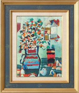 Art hand Auction 保证真品 Barragán No. 6 JULIO BARRAGAN 布宜诺斯艾利斯现代艺术博物馆黑色奖 拉丁美洲著名画廊 GALERIA WILDENSTEIN 的立体主义印章, 绘画, 油画, 静物