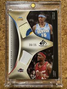 2006 SP GAME USED Lebron James&Carmelo Anthony DUAL PATCH /25