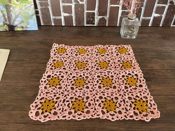 ハンドメイド レース編み ドイリー