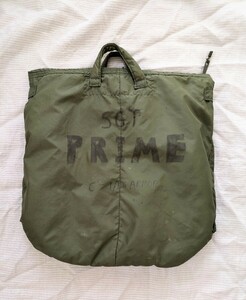 90s Vintage USA made America army helmet bag hand paint on Lee one individual L e ruby n tote bag PORTER Good Enough 