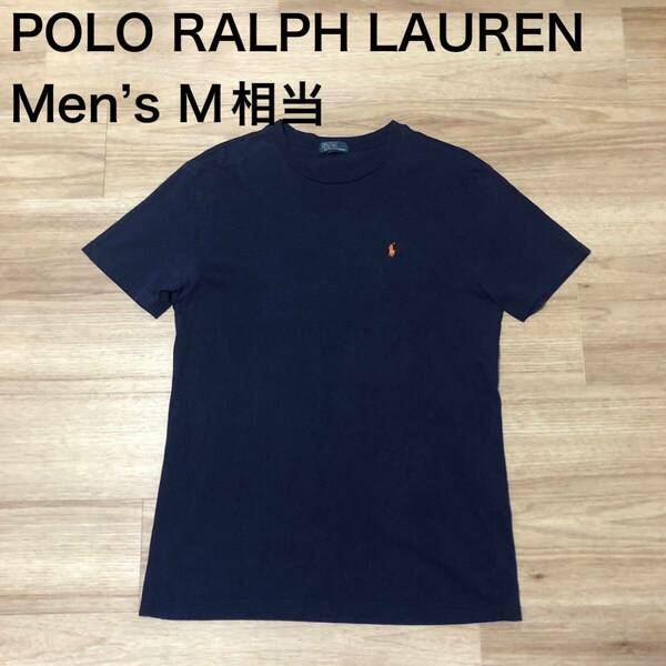 【送料無料】POLO RALPH LAUREN 半袖Tシャツ ネイビー　メンズMサイズ相当　ポロラルフローレン