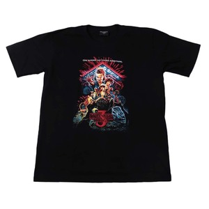 bw3●新品 黒 Lサイズ●ストレンジャーシングス STRANGER THINGS 半袖Tシャツ//バンドTシャツ ロックTシャツ 未知の世界 SF ホラー