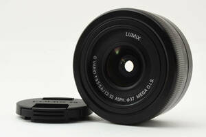 美品 Panasonic Lumix G Vario 12-32mm f/3.5-5.6 Mega O.I.S H-FS12032 レンズ ブラック パナソニック 768