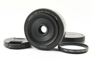 美品 Canon EF-M 22mm F2 STM AF ブラックレンズ EOS M マウント用 キヤノン 777