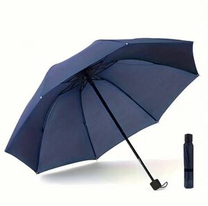 【ブルー】折りたたみ傘 晴雨兼用 UVカット 手動 軽量 新品 傘
