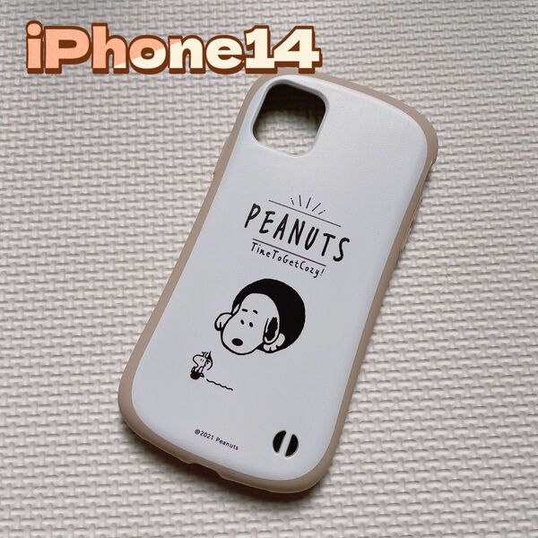 【新品】iPhone14 スマホケース スヌーピー PEANUTS ベージュ