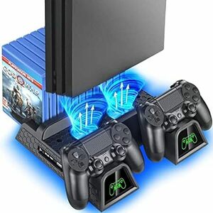 PS4 stand PS4 PRO lengthway . body cooling 2 pcs PS4 controller charge OIVO PS4 cooling fan soft storage PS4/P