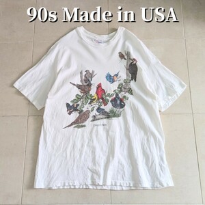 90s USA製 アニマル　鳥　Wild Cotton　Tシャツ シングルステッチ XL