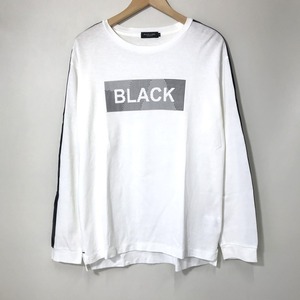 BLACK LABEL CRESTBRIDGE Tシャツ 長袖 カットソー 古着 プリント Mサイズ ホワイト ブラックレーベルクレストブリッジ トップス A10520◆