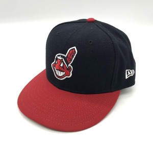 NEW ERA クリーブランド インディアンズ キャップ 59FIFTY CAP 帽子 MLB 刺繍 ロゴ 野球 パッチ サイズ7 1/8 56.8cm ニューエラ B10586◆