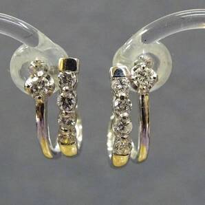 希少!【フープ】ピアス・K18WG・ダイヤ0.30c・消費税・送料込・鑑別・新品・未使用・本物。