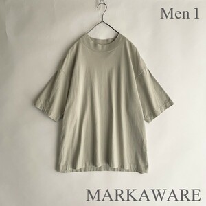 MARKAWARE 日本製 マーカウェア BIG Tee MOCKNECK S/S モックネックTシャツ オーガニックコットン 天竺素材 丸胴 セージ size 1 sk