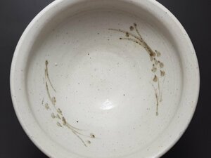 鉄絵白磁 草花紋 茶碗 時代唐物 幅約12cm / 宋元時代 盃 小碗 杯 盞 小鉢 茶道具 煎茶道具 酒器 唐物 人間国宝 李朝 高麗 古玩 古董