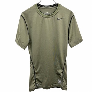 ナイキ プロコンバット NIKE PRO COMBAT コンプレッションウェア Tシャツ 半袖 ポリエステル×ポリウレタン M グリーンカーキ 緑系 メンズ