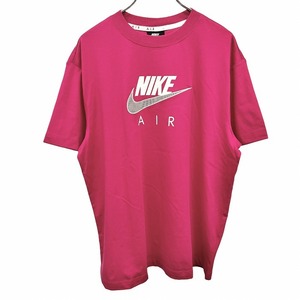 ナイキ 【新品】NIKE Tシャツ ロゴ プリント 刺繍 LOOSE FIT ルーズフィット 半袖 ショートスリーブ 丸首 綿100% M ピンク メンズ