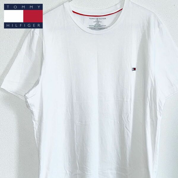 【極美品】トミーヒルフィガー TOMMY HILFIGER Tシャツ 半袖 Lサイズ ホワイト 白 刺繍