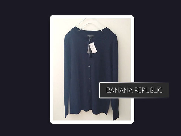 ★新品 紙タグ付 半額 50%オフ バナナリパブリック BANANA REPUBLIC バナリパ コットン カーディガン 綿 冷房対策 滝沢眞規子 長谷川潤