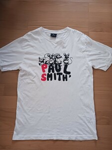 ☆送料無料☆伊勢丹購入☆Paul Smith ポール・スミス☆ロゴかっこいい♪ 半袖Tシャツ☆トップス☆ホワイト 白色☆サイズＬですポールスミス