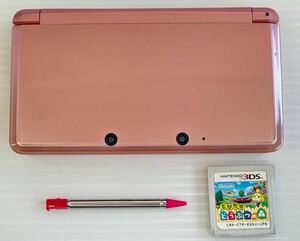  Nintendo 3DS nintendo CTR-001 Nintendo pink touch pen Animal Crossing cassette attaching electrification not yet verification Junk 0004d