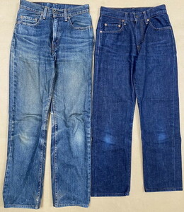 【サ-5-64】80 Levi's 557/552 デニム レディース 2点まとめ リーバイス 557 W25 L32/552 W25 L32現状品