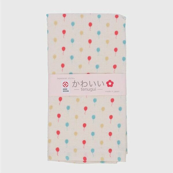 やわらかガーゼのフェイスタオル「かわいい」バルーントリップ日本製てぬぐい綿100%
